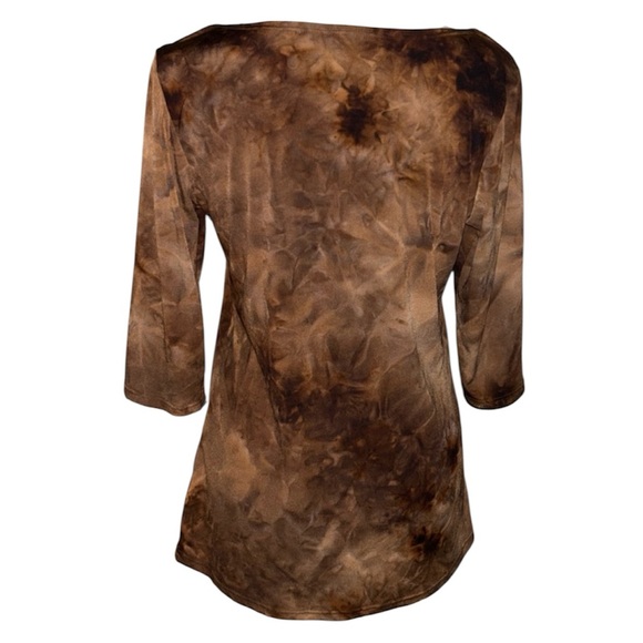 Bobbie Brooks Brown Tie Dye Sequin Detail Fall Top Size Medium - Picture 2 of 4